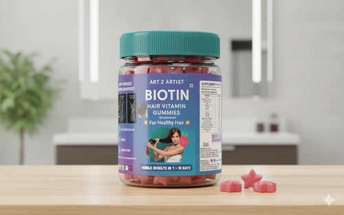 Art2Artist Biotin Hair Vitamin Gummies Stronger, Thicker & Healthier Looking Hair – Delicious Daily Gummies
