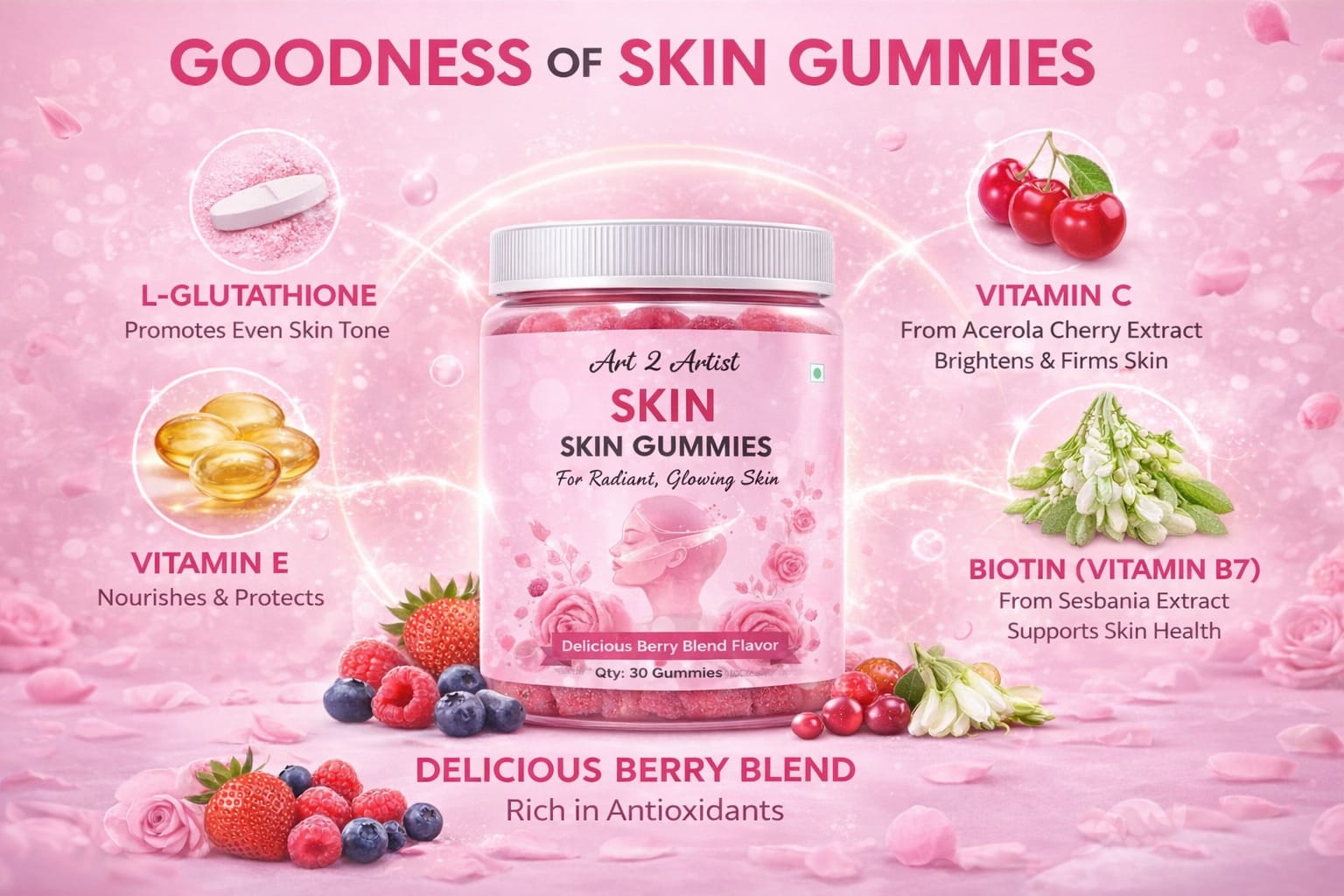 Art 2 Artist Skin Gummies – For Radiant, Glowing Skin