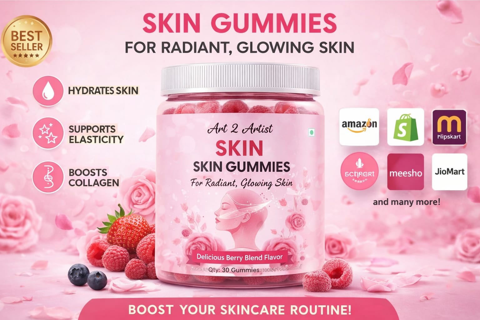 Art 2 Artist Skin Gummies – For Radiant, Glowing Skin