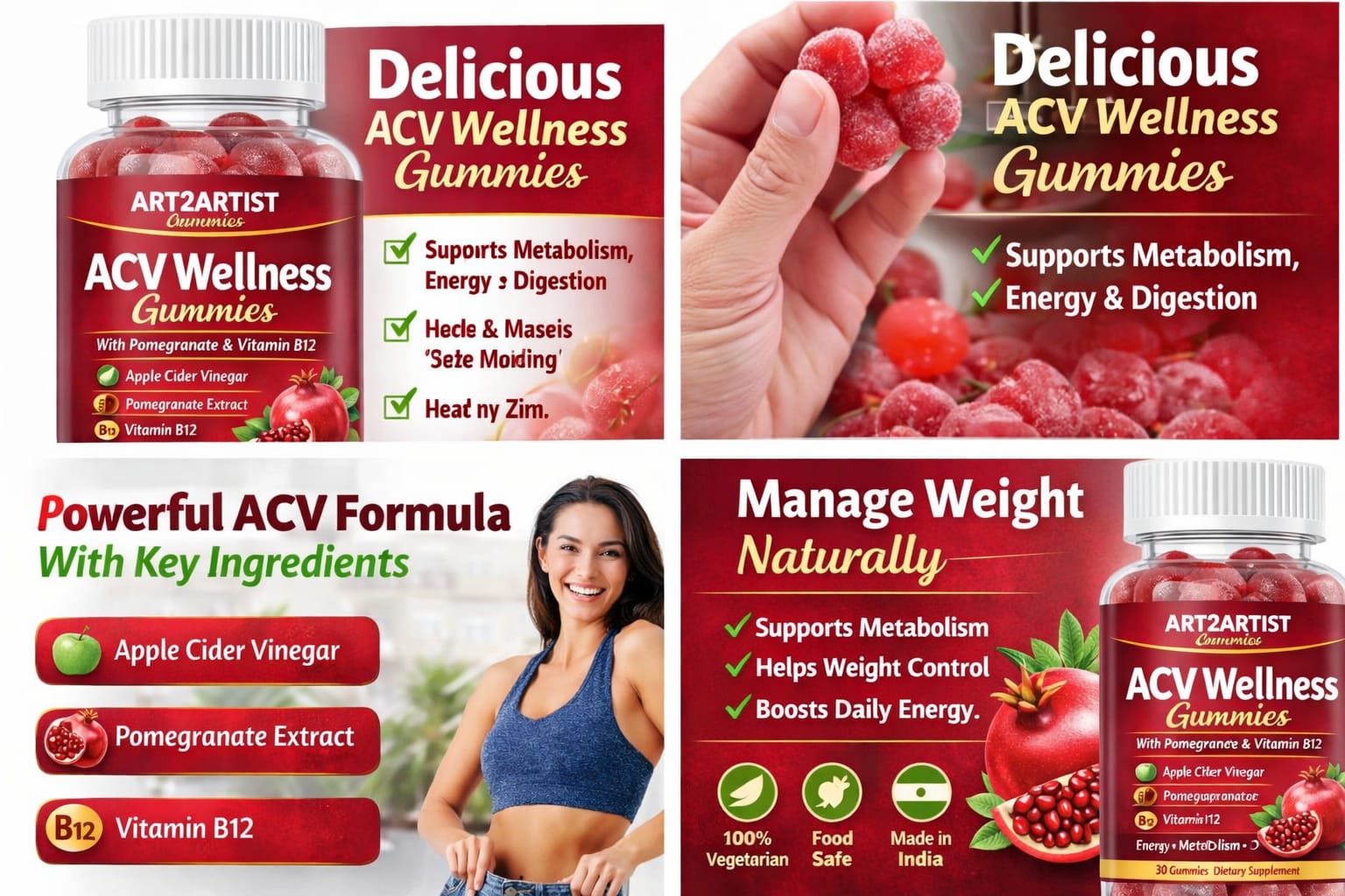 Art2Artist ACV Wellness Gummies – Supercharge Your Daily Health! 🍎